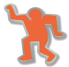 PINTRILL - Dancing Man Pin - Orange - Main Image