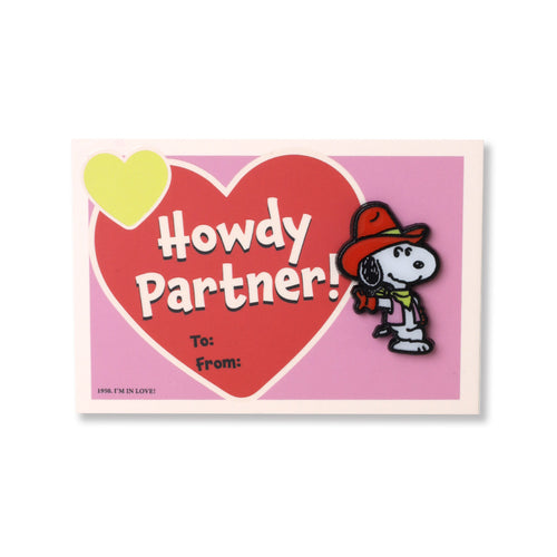 PINTRILL - Snoopy V Day Howdy Partner Pin Card - Main Image