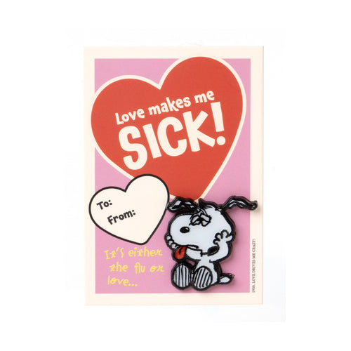 PINTRILL - Snoopy V Day Love Sick Pin Card - Main Image